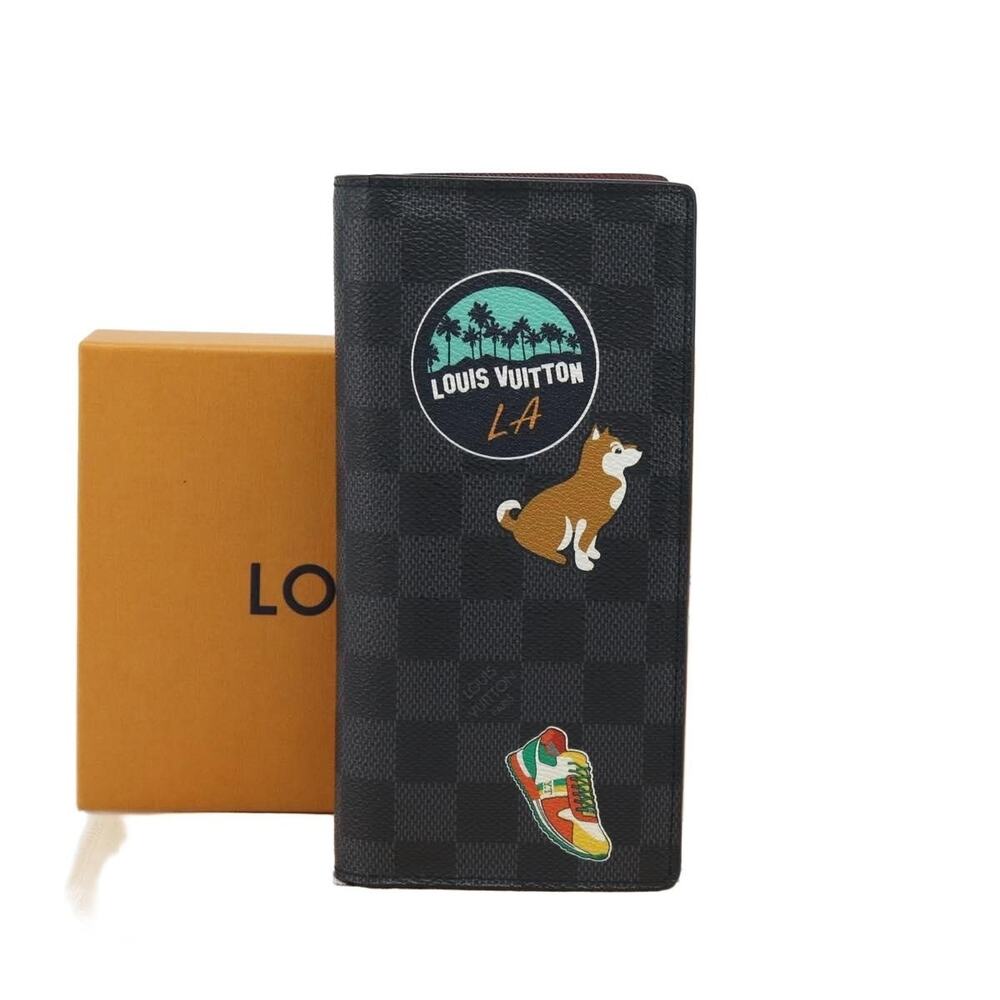 Louis Vuitton Damier Graphite Porte Feuille Brother Long Wallet Black